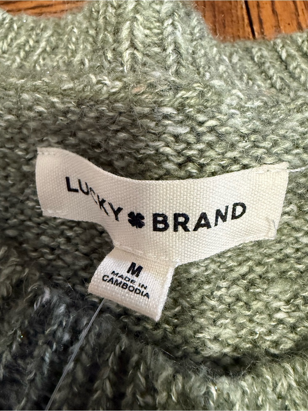Lucky Brand Long Sleeve Cable Knit Crew Neck Sweater . NWT. Size Medium. - Picture 7 of 7